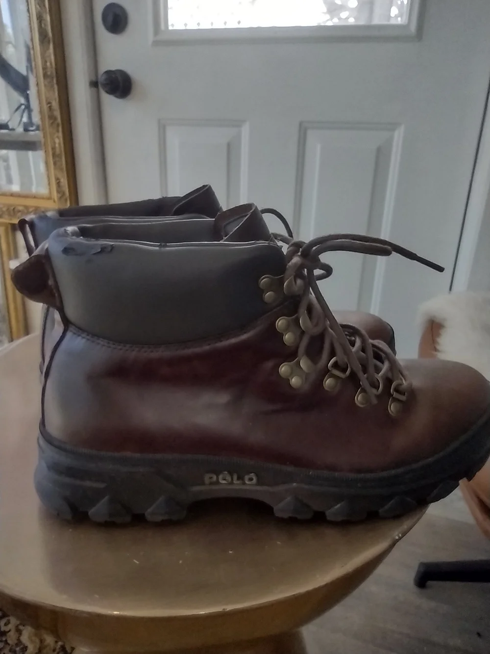 Polo by Ralph Lauren Men's Brown Leather Hiking Boots